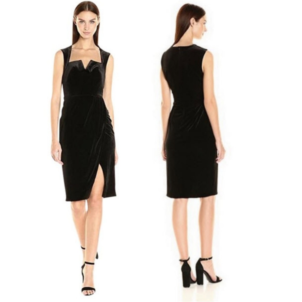 Black Halo Velvet Haru Sheath Cocktail Dress Sz 8